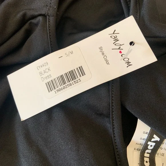 Black Bodycon Cutout Dress Long Sleeve Minimalist Chic Night Out Dress S/M - Picture 6 of 8